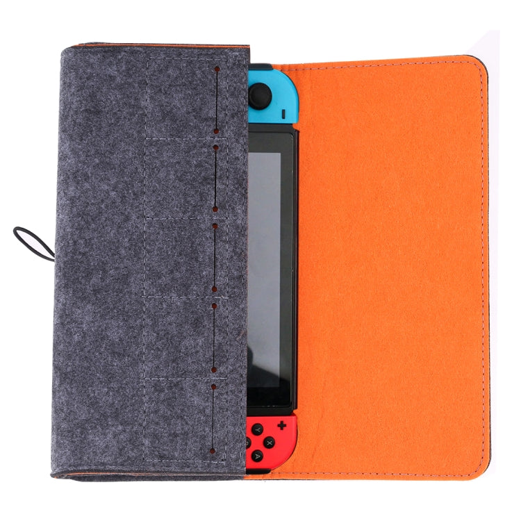 Portable Soft Felt Handbag Storage Protective Bag for Nintendo Switch(Dark Gray)