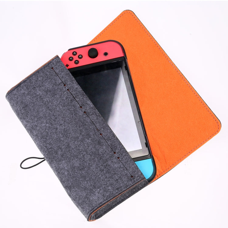 Portable Soft Felt Handbag Storage Protective Bag for Nintendo Switch(Dark Gray)