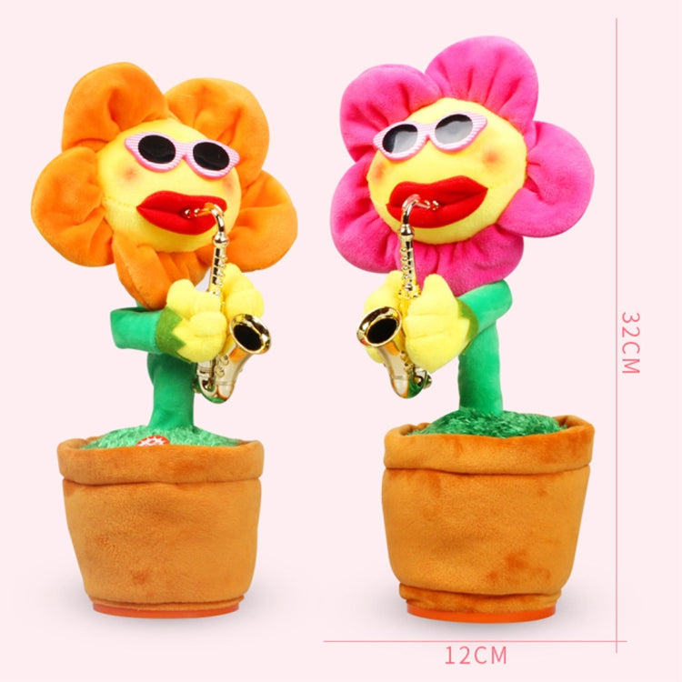 Sunflower Sax Style Bluetooth Plush Children Adult Toy ,Support USB Charging & Battery(Red)