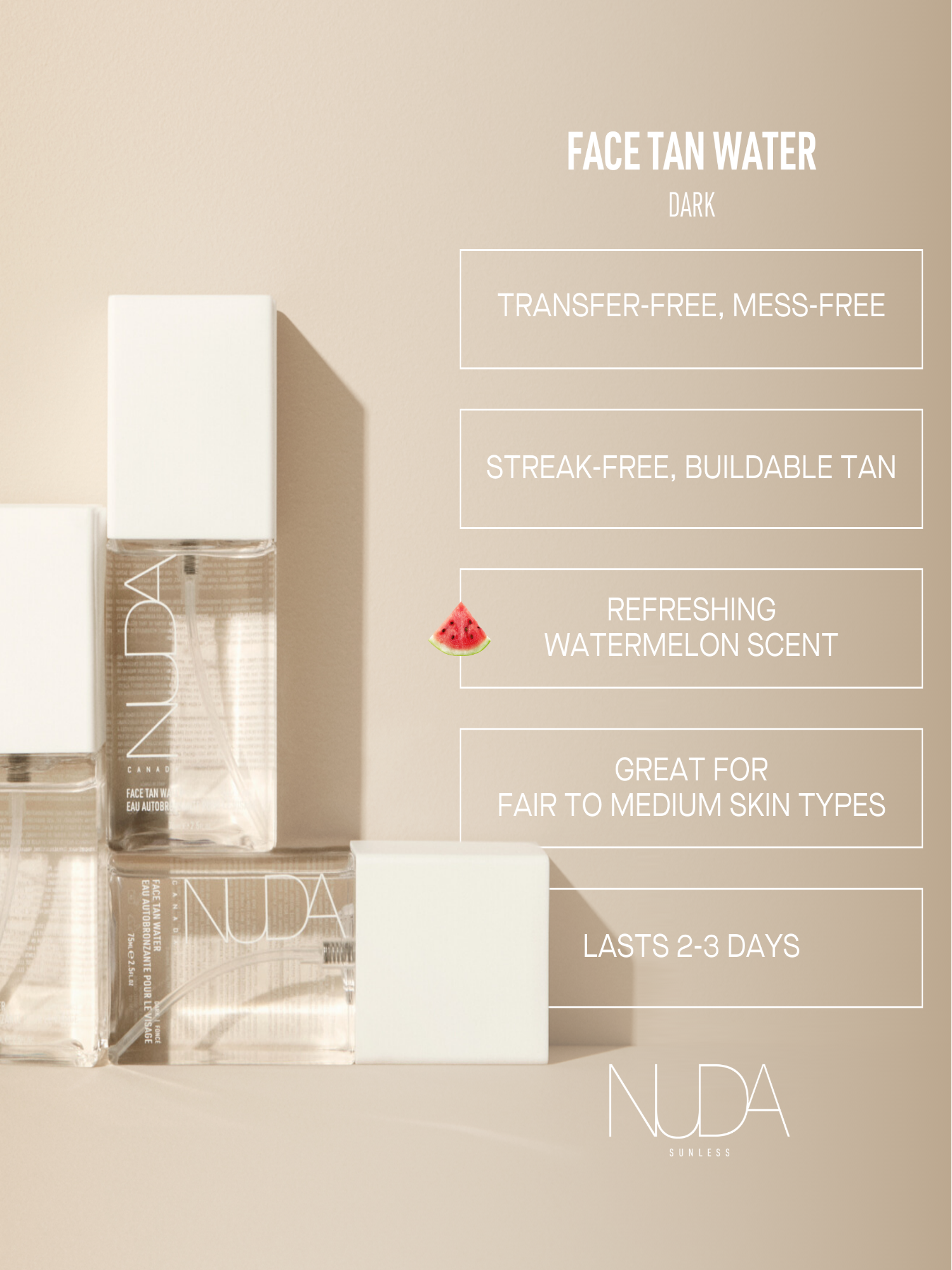 Face Tan Water - Dark | NUDA