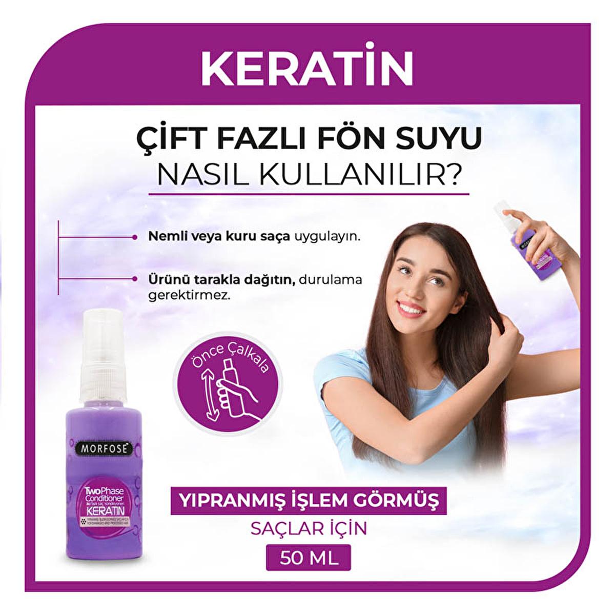 Morfose Keratin Hair Treatment: Revitalizing Leave-In Conditioner & Heat Protectant Spray for Damaged Hair - Shine & Repair