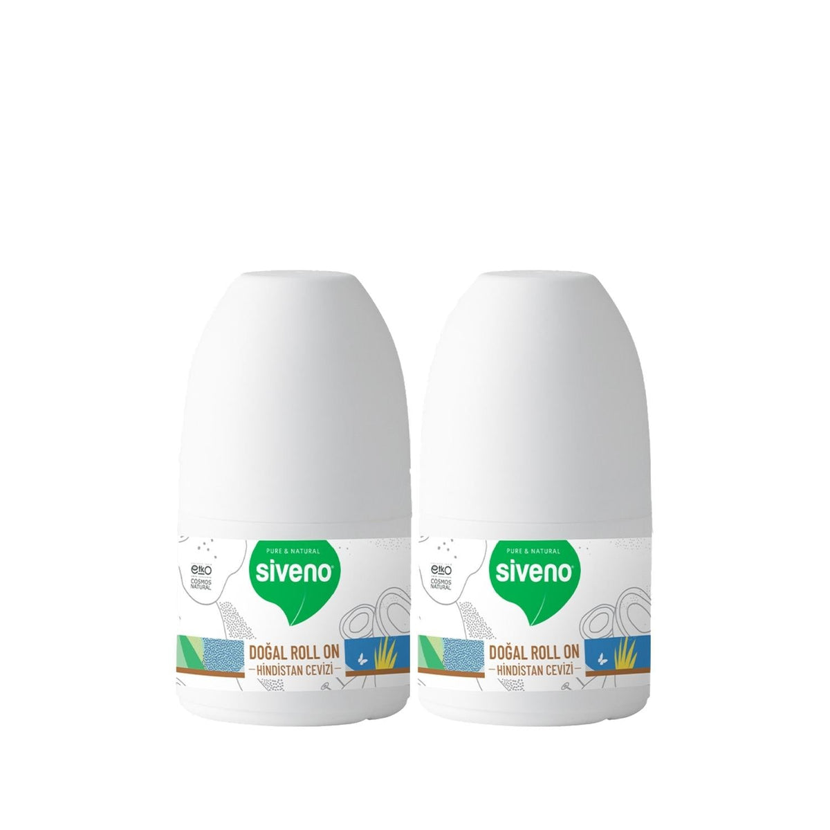Siveno Natural Roll-On Moisturizer with Coconut - 50 ml, Pack of 2