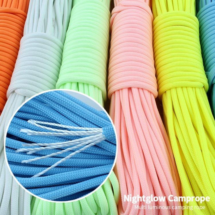 20m 9-Core Nylon+Polyester Full-light Outdoor Camping Tent Rescue Bundled Fluorescent Climbing Rope(Pink)