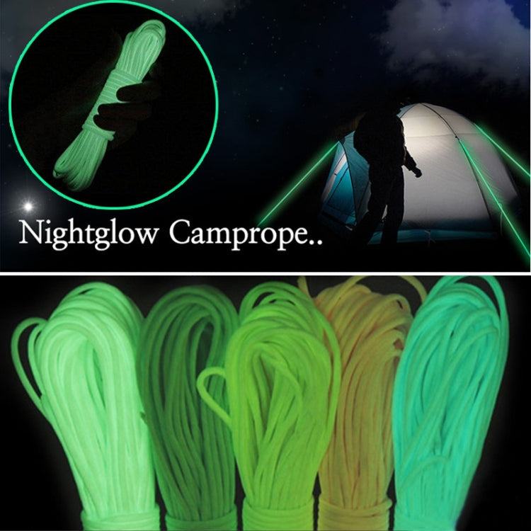 20m 9-Core Nylon+Polyester Full-light Outdoor Camping Tent Rescue Bundled Fluorescent Climbing Rope(Yellow)