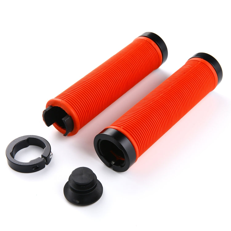 1 Pair AG15 Bicycle MTB Bike Lock-on Rubber Handlebar Grips(Black)