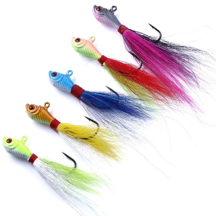 HENGJIA 7cm/25g Tied Wire Fishing Artificial Lures Lead Fish Treble Hooks Baits(Grey)