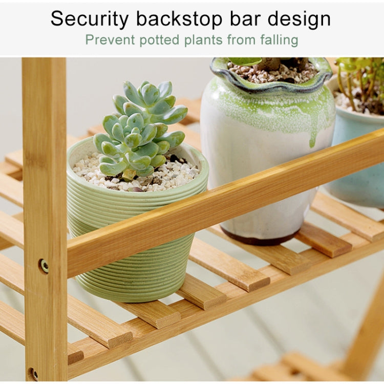 Bamboo 3-Tier Hanging Plant Stand Planter Shelves Flower Pot Storage Rack Folding Display Shelving Plants Shelf, Width: 70cm(Apricot)