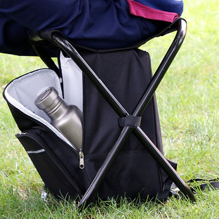 Outdoor Portable Folding Camping Chair Light Fishing Beach Chair Stainless Steel Pipe Folding Chair with Ice Bag(Green)