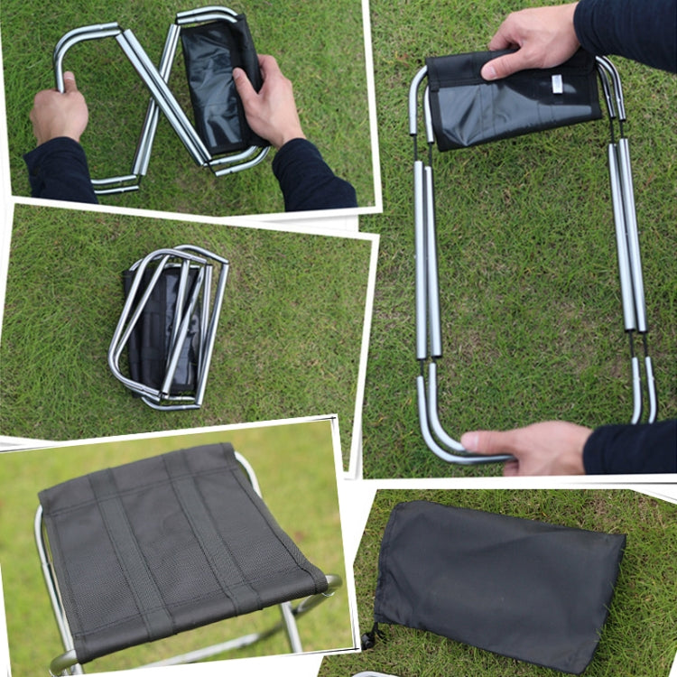 Outdoor Portable Folding Stool, Size: 25*22*26cm(Silver)