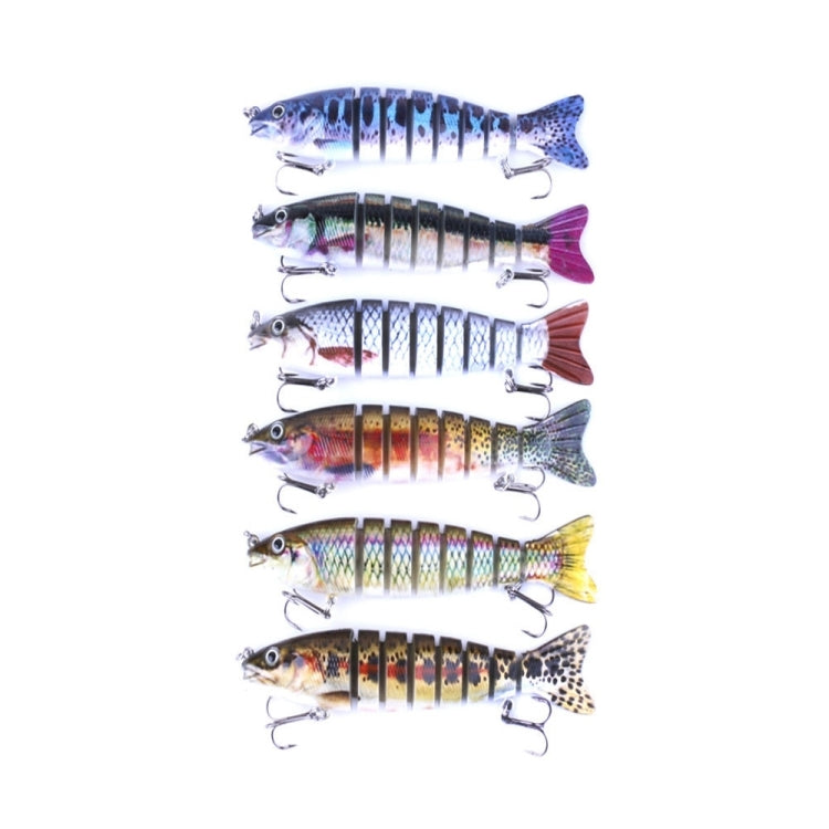 HENGJIA JM027-X 12.7cm 18g Multi-section Plastic Hard Baits Artificial Fishing Lures with Treble Hook, Random Color Delivery