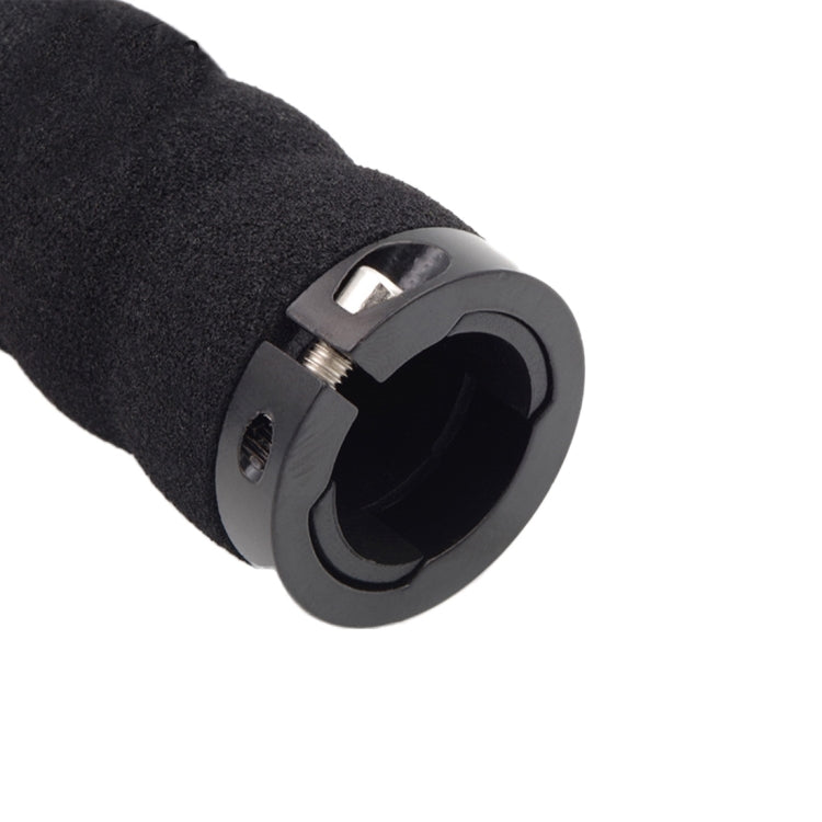 2 PCS AG30 Bicycle MTB Bike Lock-on Comfort Sponge Handlebar Hand-Stitched Grips(Black)