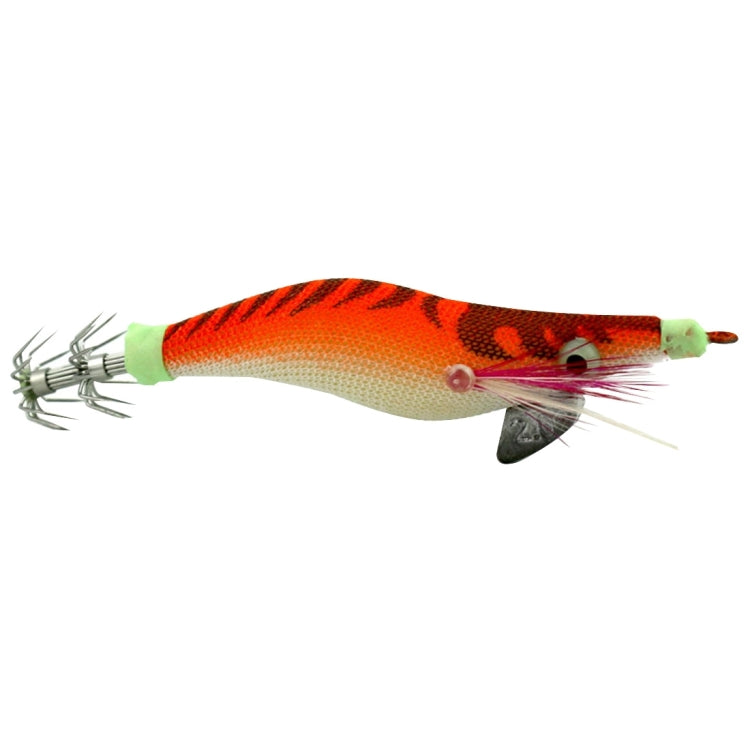 HENGJIA 6# 8cm Plastic Hard Baits Squid Fishing Lures Decoy Wood Shrimp Baits(Orange)