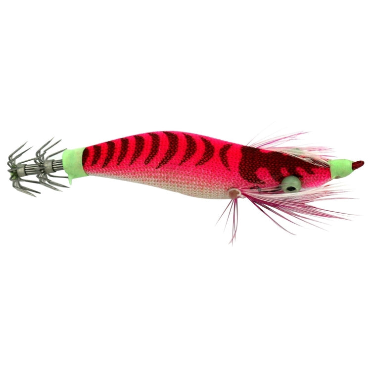 HENGJIA 5# 8cm Plastic Hard Baits Squid Fishing Lures Decoy Wood Shrimp Baits(Magenta)