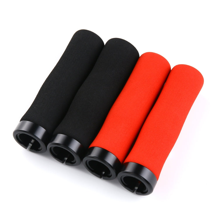 1 Pair AG28 Alloy Lock-Rings + Sponge Bicycle Handlebar Grip (Black)