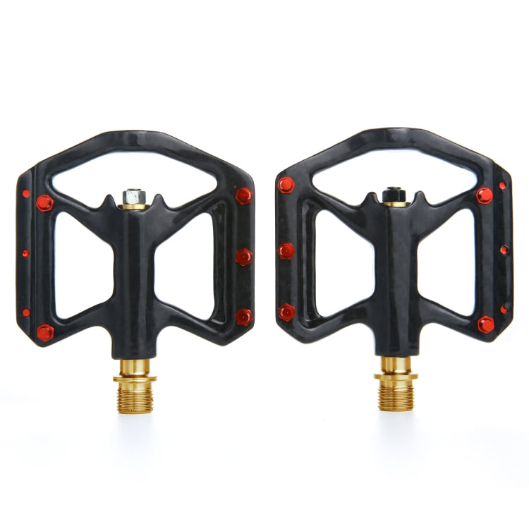 1 Pair B251C Road Bike Carbon Fiber + Titanium Axle Pedals (Black)