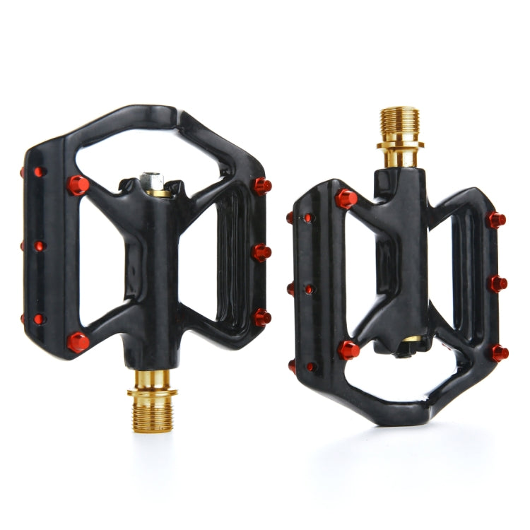 1 Pair B251C Road Bike Carbon Fiber + Titanium Axle Pedals (Black)