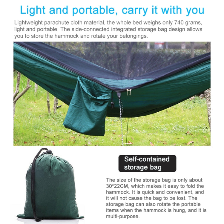 Portable Outdoor Parachute Hammock with Mosquito Nets (Army Green)
