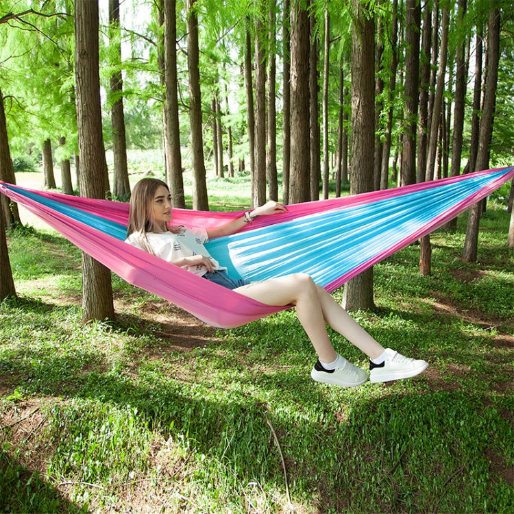 Portable Outdoor Parachute Hammock with Mosquito Nets (Pink Blue)