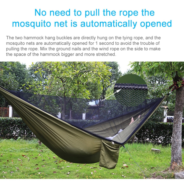 Portable Outdoor Parachute Hammock with Mosquito Nets (Green)
