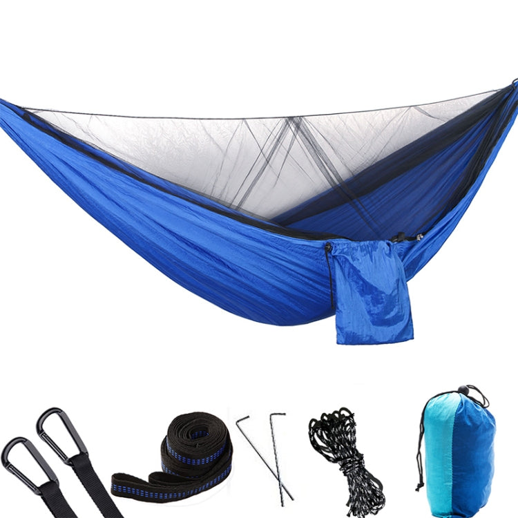Portable Outdoor Parachute Hammock with Mosquito Nets (Blue)