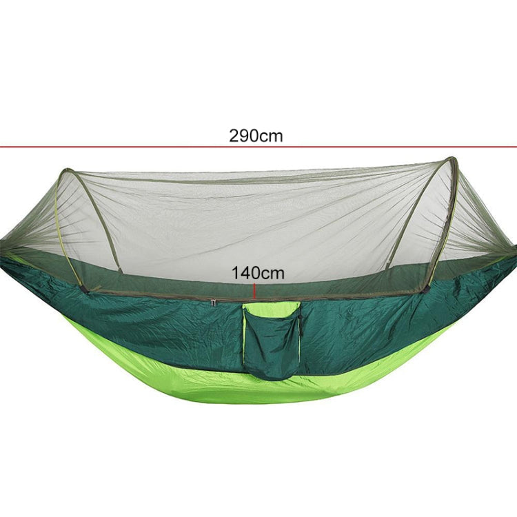 Portable Outdoor Camping Full-automatic Nylon Parachute Hammock with Mosquito Nets, Size : 290 x 140cm (Blue)