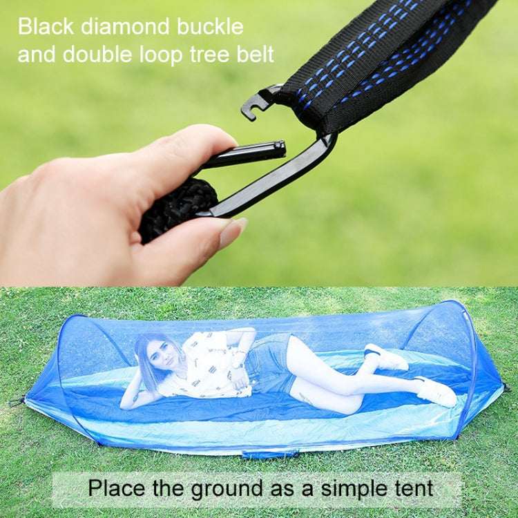Portable Outdoor Camping Full-automatic Nylon Parachute Hammock with Mosquito Nets, Size : 290 x 140cm (Blue)