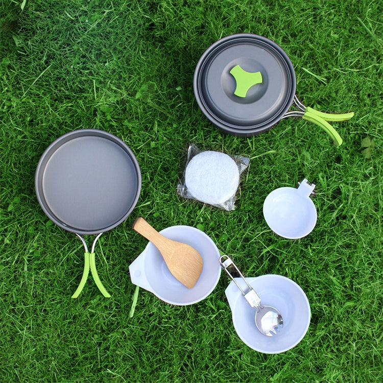 Aotu AT6385 Outdoor Camping Tableware Pots Cookwear Set for 1-2 Person(Orange)