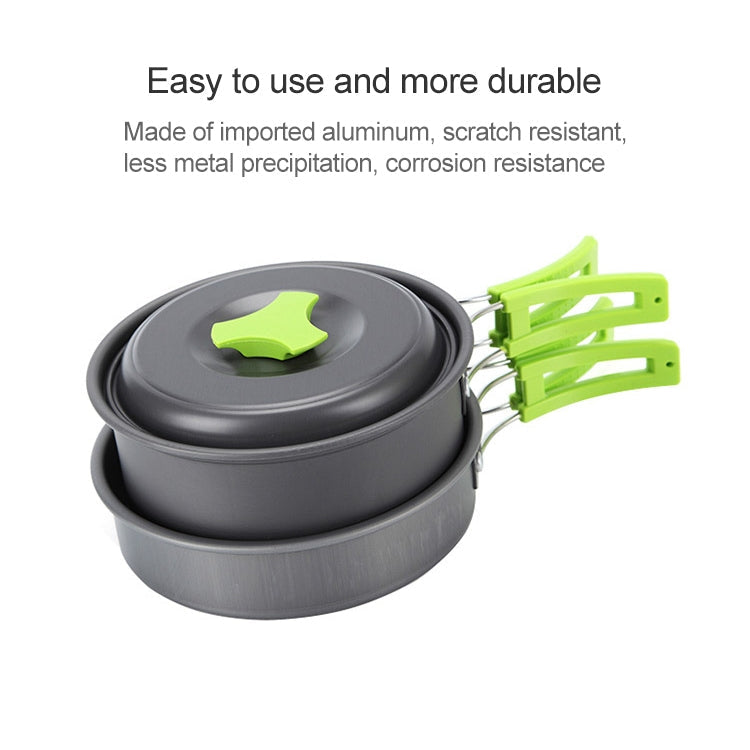 Aotu AT6385 Outdoor Camping Tableware Pots Cookwear Set for 1-2 Person(Orange)