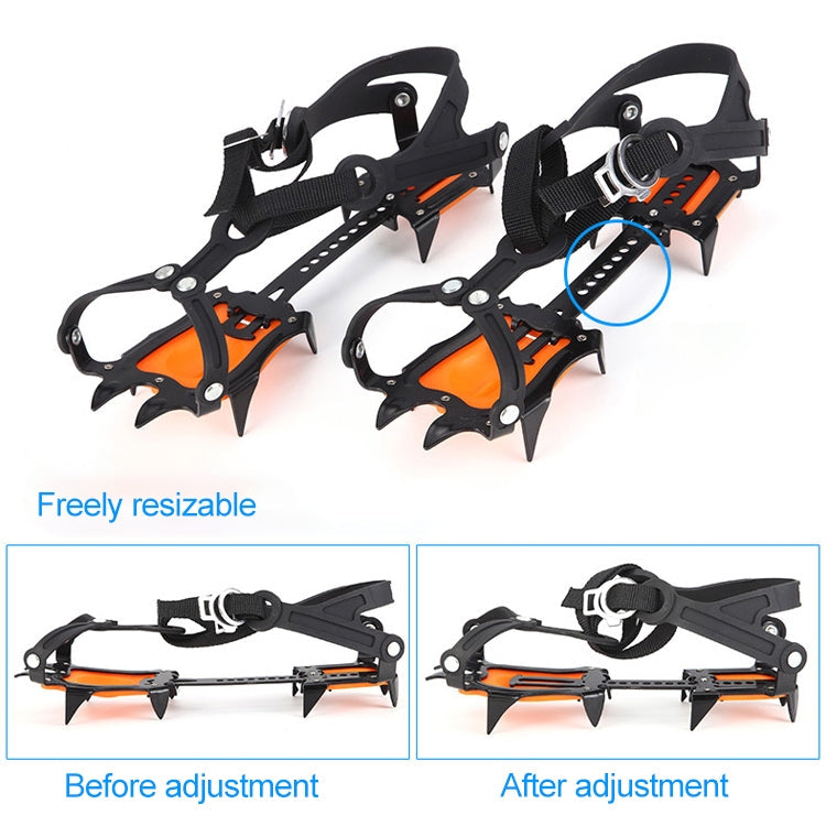 Aotu AT8701 One Pair 10 Teeth Anti-Slip Ice Gripper Snow Climbing Shoes Covers(Orange)