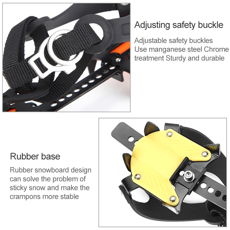 Aotu AT8701 One Pair 10 Teeth Anti-Slip Ice Gripper Snow Climbing Shoes Covers(Yellow)
