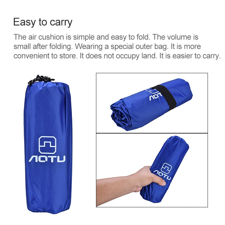 Aotu AT6241 Outdoor Camping Inflatable Cushion TPU Air Mattress, Size: 190x57x5.5cm(Blue)