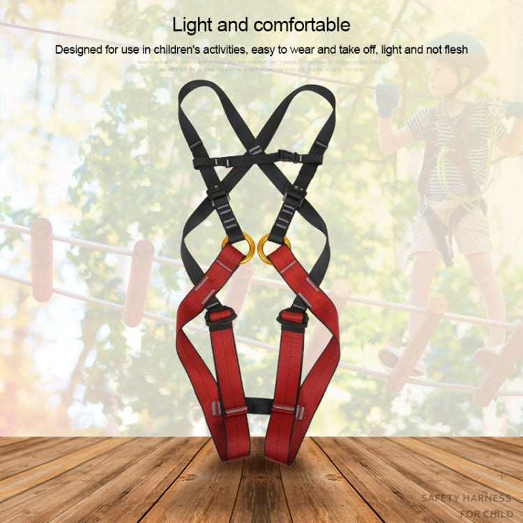 XINDA XDA9516 Outdoor Rock Climbing Polyester High-strength Wire Adjustable Downhill Whole Body Safety Belt Children Size: L
