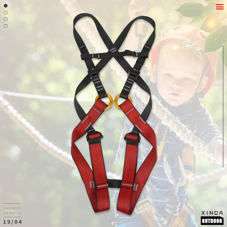 XINDA XDA9516 Outdoor Rock Climbing Polyester High-strength Wire Adjustable Downhill Whole Body Safety Belt Children Size: L
