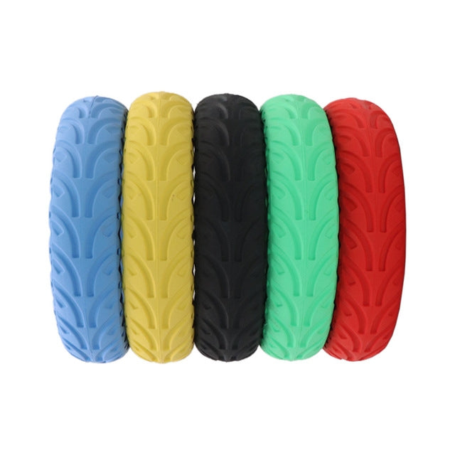 8.5 inch Electric Scooter Wear-resistant Shock-absorbing Decorative Pattern Tire Honeycomb Solid Tire, Suitable for Xiaomi Mijia M365(Red)