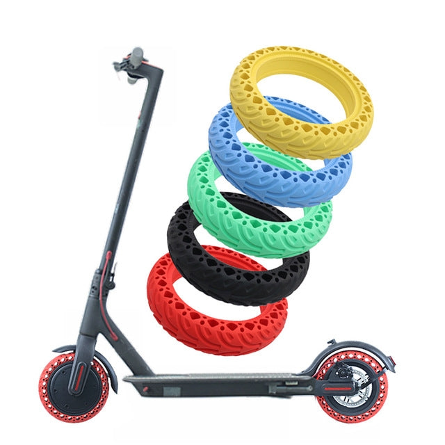 8.5 inch Electric Scooter Wear-resistant Shock-absorbing Decorative Pattern Tire Honeycomb Solid Tire, Suitable for Xiaomi Mijia M365(Red)