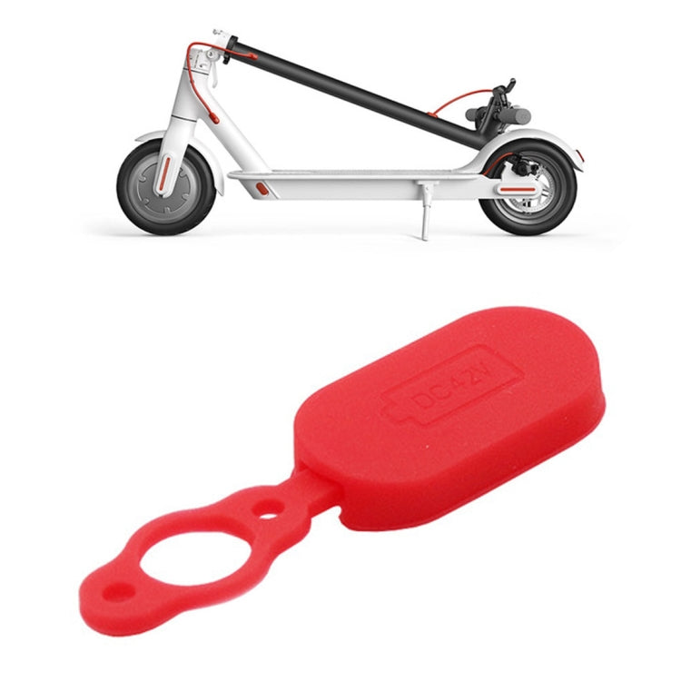 4 PCS Silicone Charging Port Waterproof Cover Dust-proof Plug Electric Scooter Accessories for Xiaomi Mijia M365(Red)