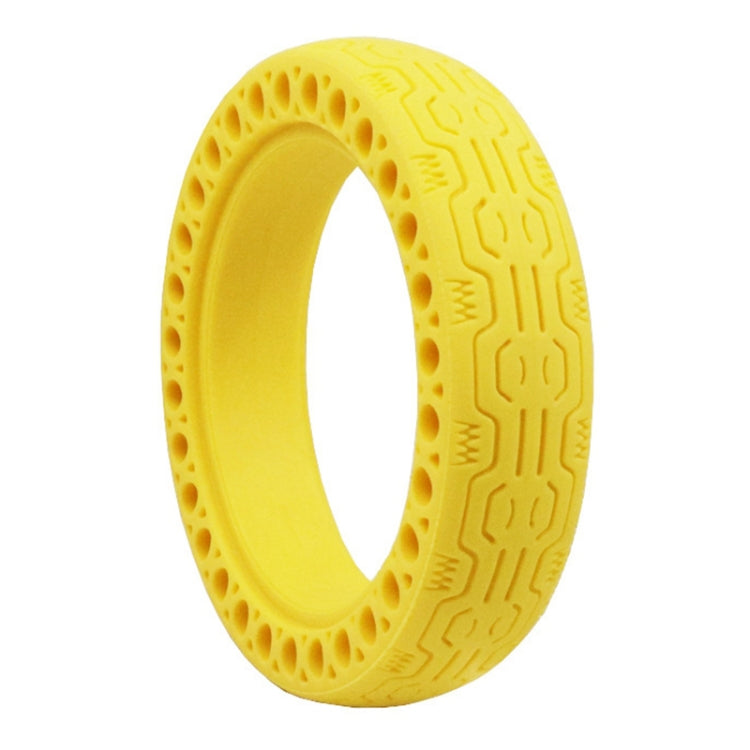 8.5 inch Electric Scooter Wear-resistant Shock-absorbing Decorative Pattern Tire Honeycomb Solid Tire, Suitable for Xiaomi Mijia M365(Yellow)