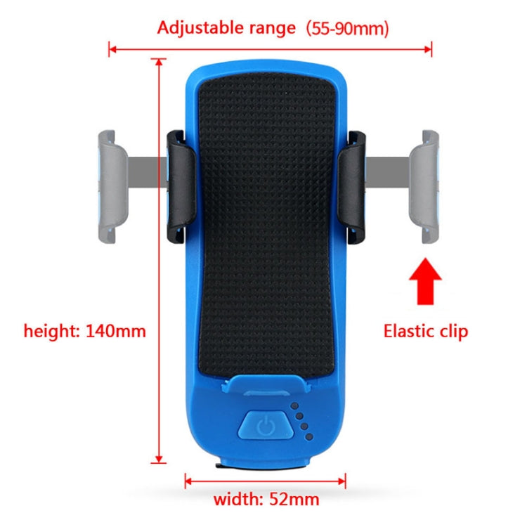 USB Charging Bicycle Light Front Handlebar Led Light , with Holder & Electric Horn, 2400mAh Battery(Black)