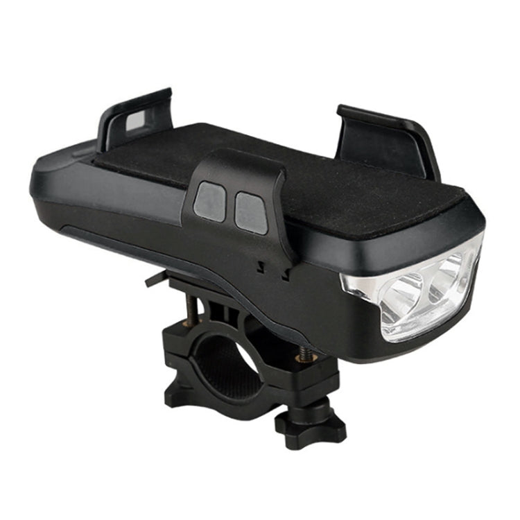 Multifunction 4  in 1 Phone Holder Bicycle Bell Cycling Lamp Flashlight(Black)