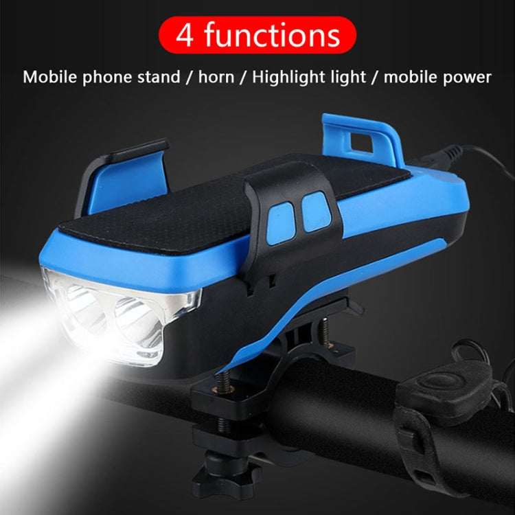 Multifunction 4  in 1 Phone Holder Bicycle Bell Cycling Lamp Flashlight(Black)