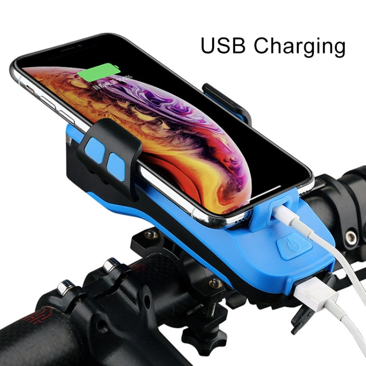 Multifunction 4  in 1 Phone Holder Bicycle Bell Cycling Lamp Flashlight(Black)
