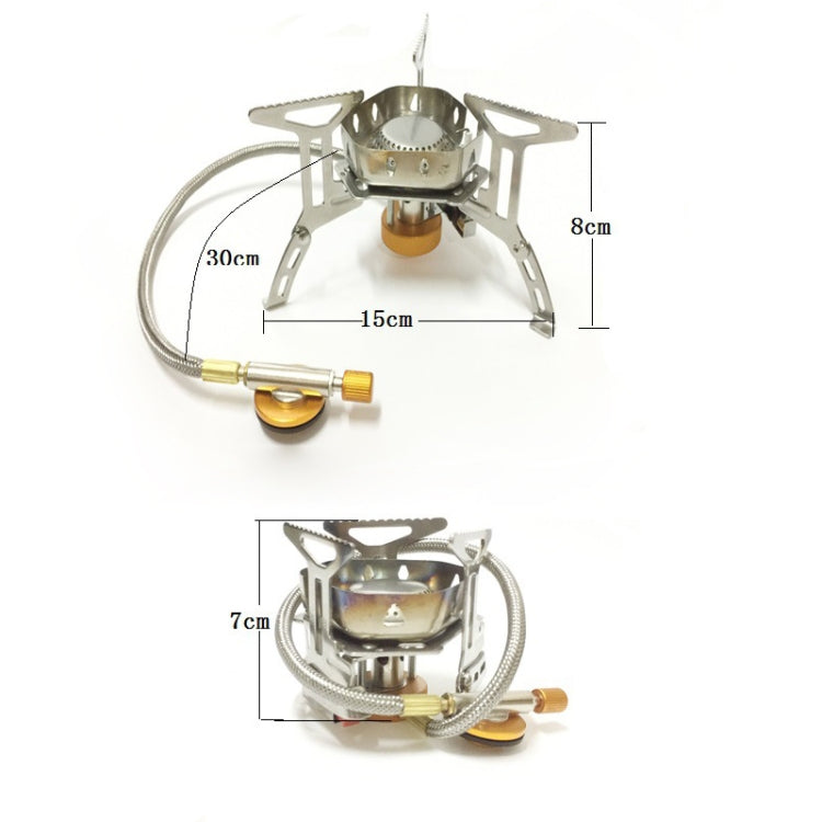 S187 Outdoor Portable Mini Stainless Steel Camping Stove Windproof Gas Stove (Silver)