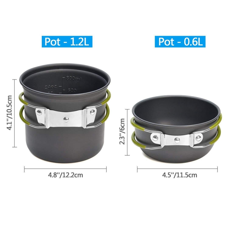 DS-101 Portable Outdoor Camping Cooking Set Picnic Boiler Cookware Combination (Black)