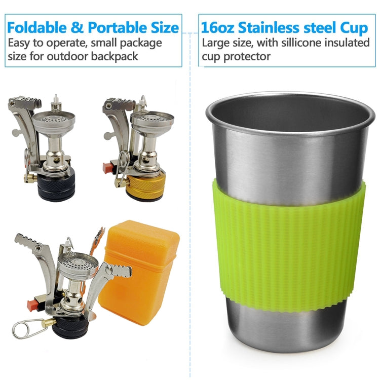 DS-101 Portable Outdoor Camping Cooking Set Picnic Boiler Cookware Combination (Orange)