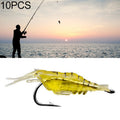 10 PCS 4cm Fishing Soft Artificial Shrimp Bait Lures Popper Poper Baits with Hook(Natural)