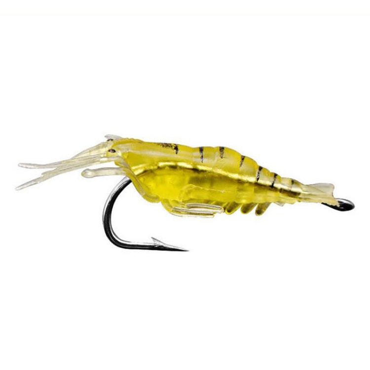 10 PCS 4cm Fishing Soft Artificial Shrimp Bait Lures Popper Poper Baits with Hook(Natural)