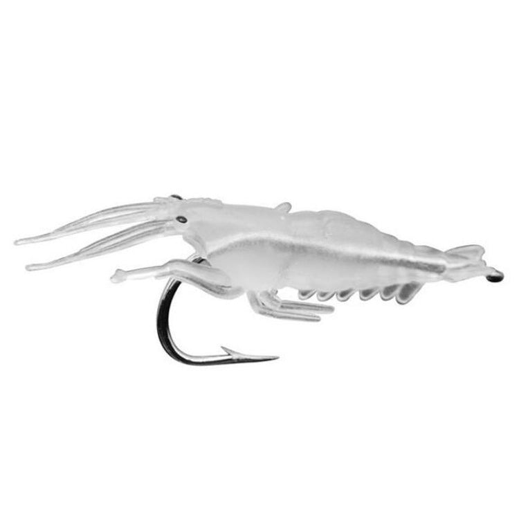 10 PCS 4cm Fishing Soft Artificial Shrimp Bait Lures Popper Poper Baits with Hook(Fluorescent)