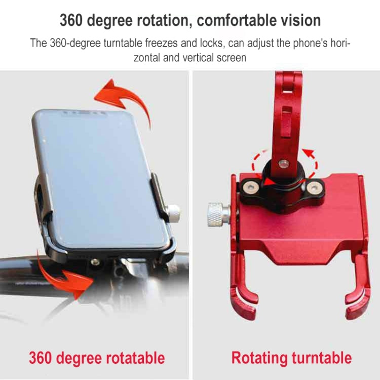 BIKERSAY MP008 Bike Motorcycle Aluminum Alloy Phone Holder Handlebar Clips (Titanium Color)