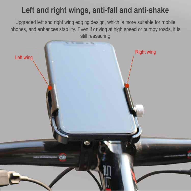 BIKERSAY MP008 Bike Motorcycle Aluminum Alloy Phone Holder Handlebar Clips (Titanium Color)