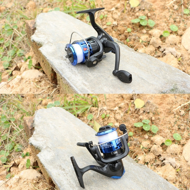 JL200 Plating Plastic 3 Ball Bearings Handle Fishing Spinning Reel  with Transparent Lines(Blue)
